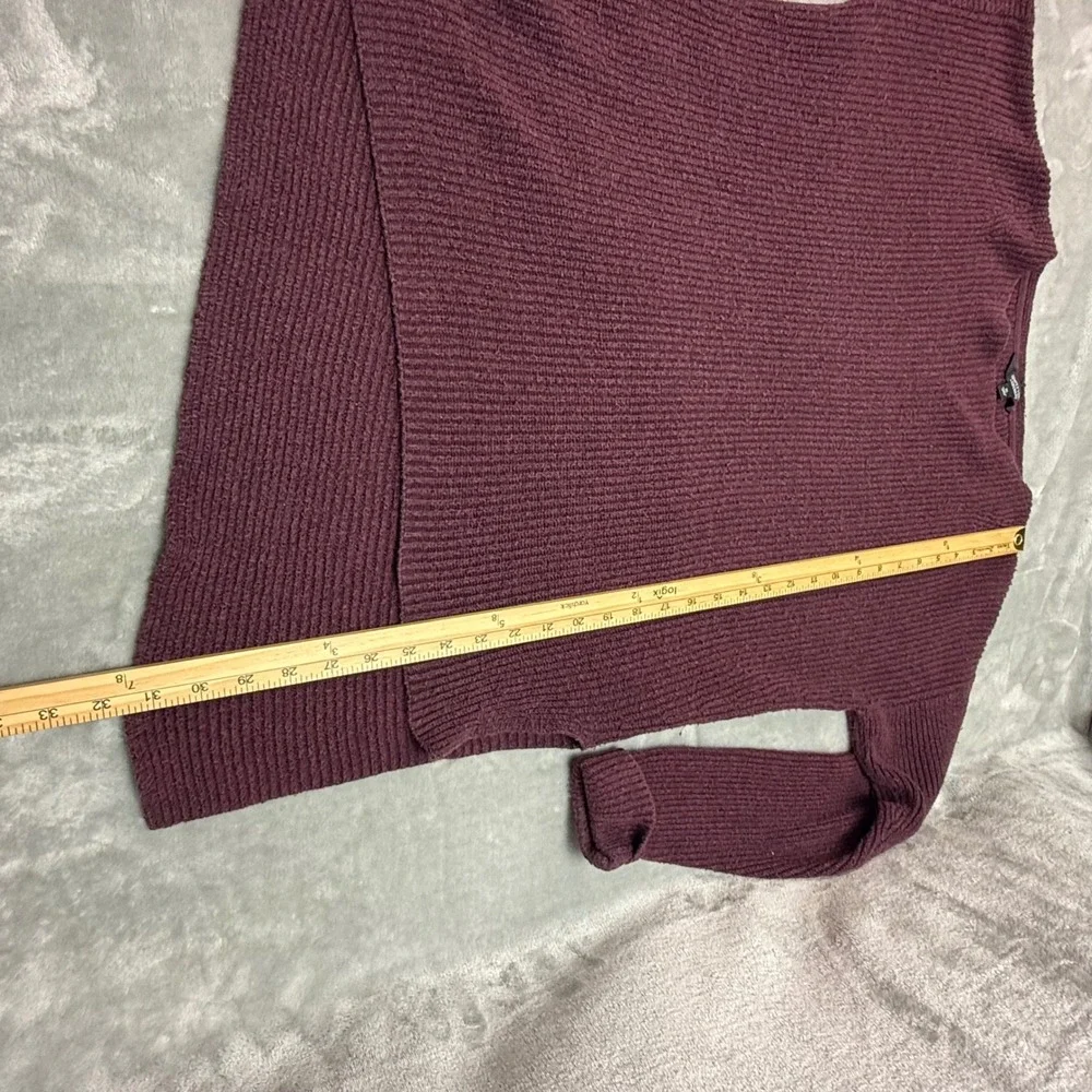 Simply Vera‎ Vera Wang Womens XL Plum Purple Ribbed Knit Asymmetrical Sweater XL